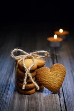 Cookies in the shape of a heart Stock Photos