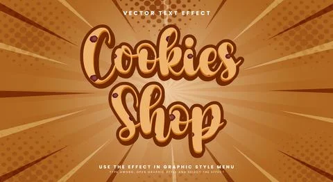 Cookies Shop editable text effect template Stock Illustration