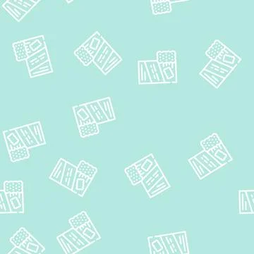 Cookies snack line vector seamless pattern Stock Illustration