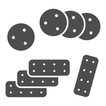 Cookies solid icon, fast food concept, biscuits vector sign on white background Stockillustratie