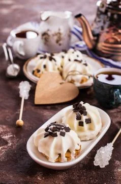 Cookies with souffle Stock Photos
