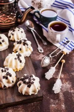 Cookies with souffle Stock Photos