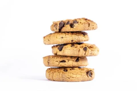 Cookies stack on white background Stock Photos