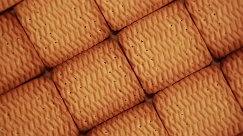 Cookies stacked in rows Video stock 139575345