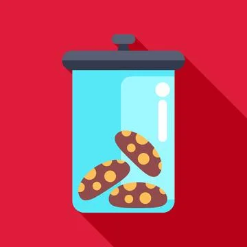 Cookies storing in glass jar concept illustration Stock Illustration