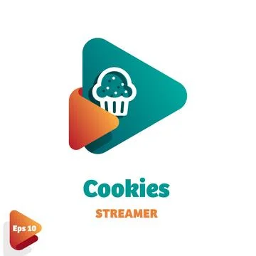 Cookies Streamer Logo Stock Illustration