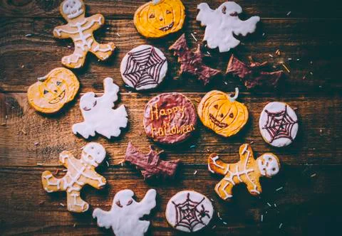 Cookies On Table Stock Photos