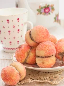 Cookies with tea Stock Photos