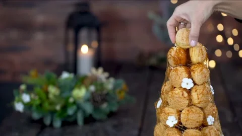 Cookies trees tower create on Merry Christmas. Video stock 211023551