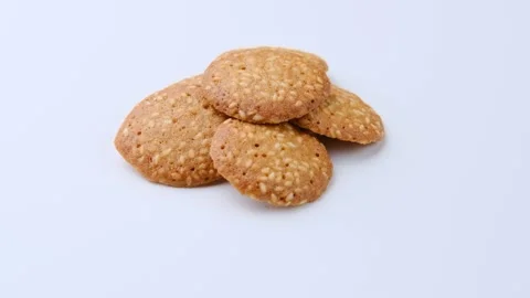 Cookies on a white background rotates. Stock Footage 201515303