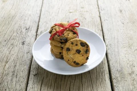 Cookies on wooden table Stock Photos