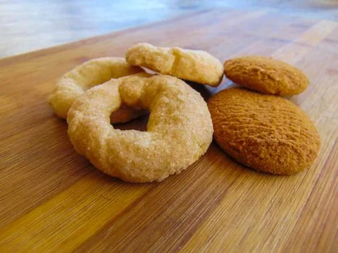 Cookies on a wooden table. Stock Photos