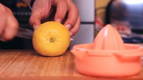 Cooking 0025-squeezing lemon Stock Footage 2352644
