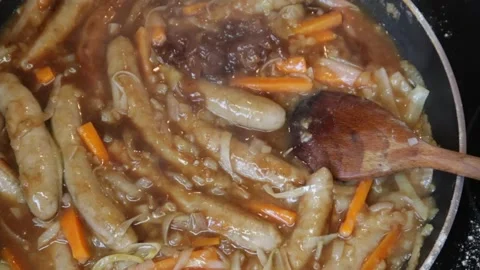 Cooking: Adding chutney to casserole. Video stock 278348217