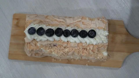 Cooking and baking. whip cream for the cake and prepare a holiday cake Stock Footage 224533794