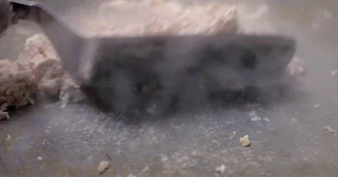 Cooking and chopping an authentic Philly Chicken Cheesesteak Stock Footage 85046485