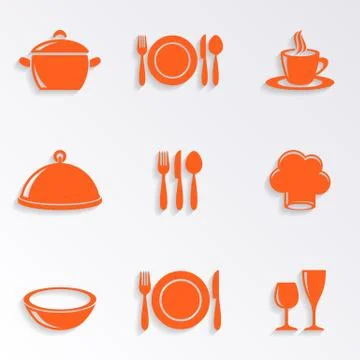 Cooking and kitchen restaurant menu icons イラスト素材