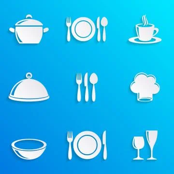 Cooking and kitchen restaurant menu icons Illustration