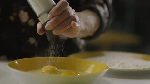 Cooking And Salting Eggs Stock Footage 263965608