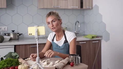 Cooking And Talking On Video Chat. Stock Footage 149828414