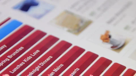 Cooking App on a Touch Screen Tablet (1) Stock-Footage 2975578