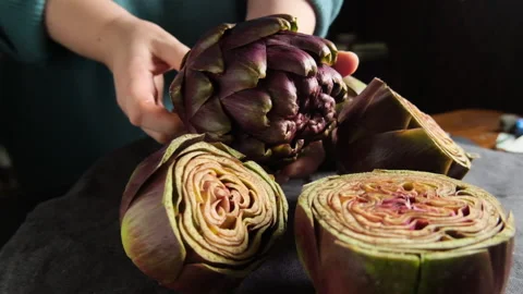 Cooking artichokes Stock Footage 147157655