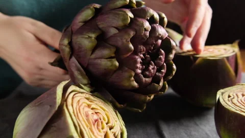 Cooking artichokes Stock Footage 147158975