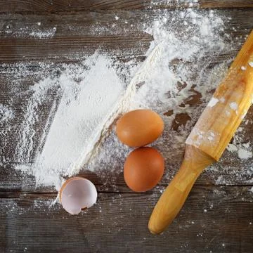 Cooking background with eggs Foto stock