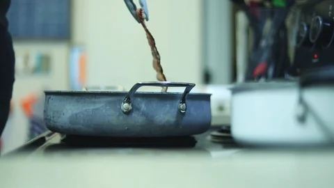 Cooking bacon Stock Footage 90354943