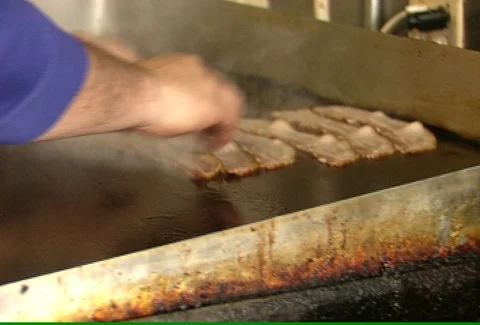 Cooking Bacon Stock Footage 97531551