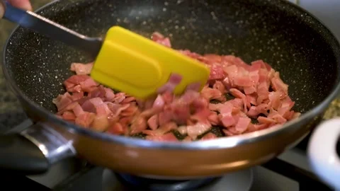 Cooking bacon Stock Footage 244578902