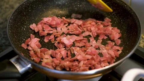 Cooking bacon Stock Footage 244578927