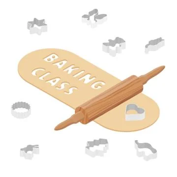 Cooking baking master class concept. Vector Stock Illustration