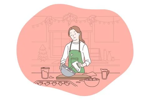 Cooking, baking, recipe concept 库存插图