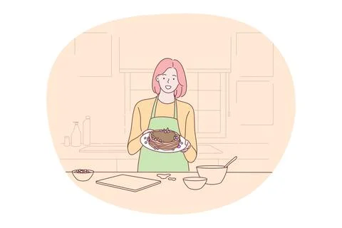 Cooking, baking, recipe concept 库存插图