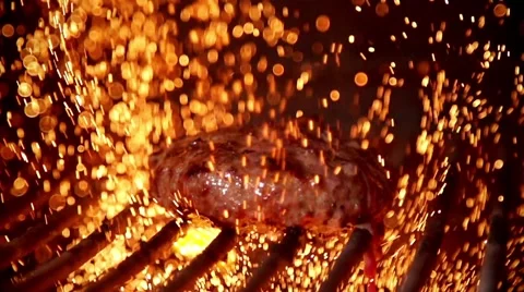 Cooking barbecue in slow motion Stock Footage 67858725