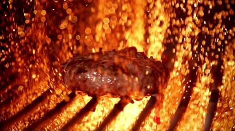 Cooking barbecue in slow motion Stock Footage 67858828