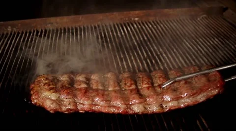 Cooking barbecue in slow motion Stock Footage 67866674