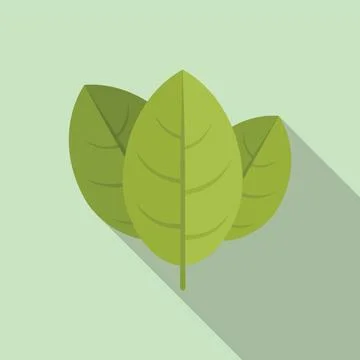 Cooking basil icon flat vector. Herb leaf Stock Illustration