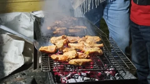 Cooking BBQ Over Open Flames 動画素材 300797851