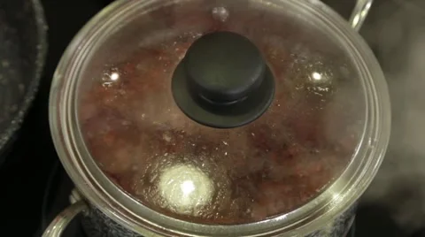 Cooking a bean soup with bacon Stock Footage 49782945