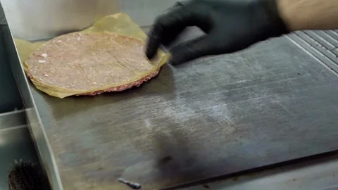 Cooking beef and pork cutlets for a burger. Stock Footage 115841837