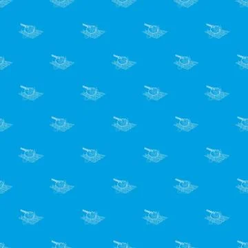 Cooking beef on barbecue pattern vector seamless blue Stock Illustration