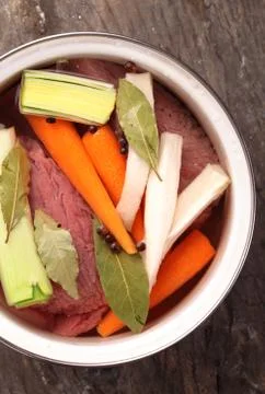 Cooking beef bouillon Stock Photos