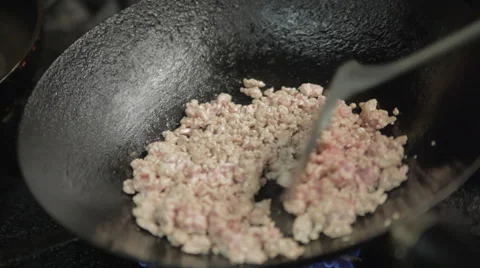 Cooking Beef in Pan Stock Footage 42386141