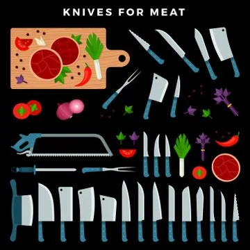 Cooking a beef steak. Lots of different herbs, condiments and ingredients on Stock Illustration