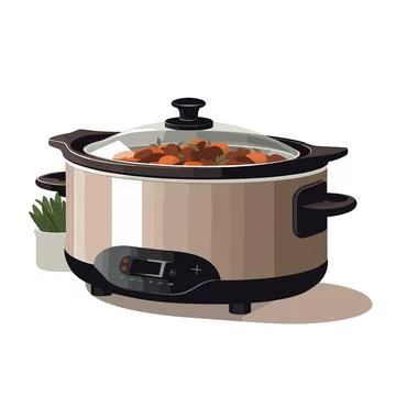 Cooking in a big electric multicooker. Vector illustration. Stock Illustration