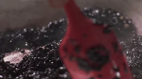 Cooking Black Rice Stock Footage 65819372