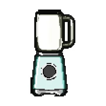 Cooking blender kitchen pixel art vector illustration Stock Illustration