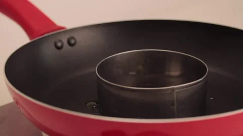 Cooking a blue egg fried Stock Footage 133813843